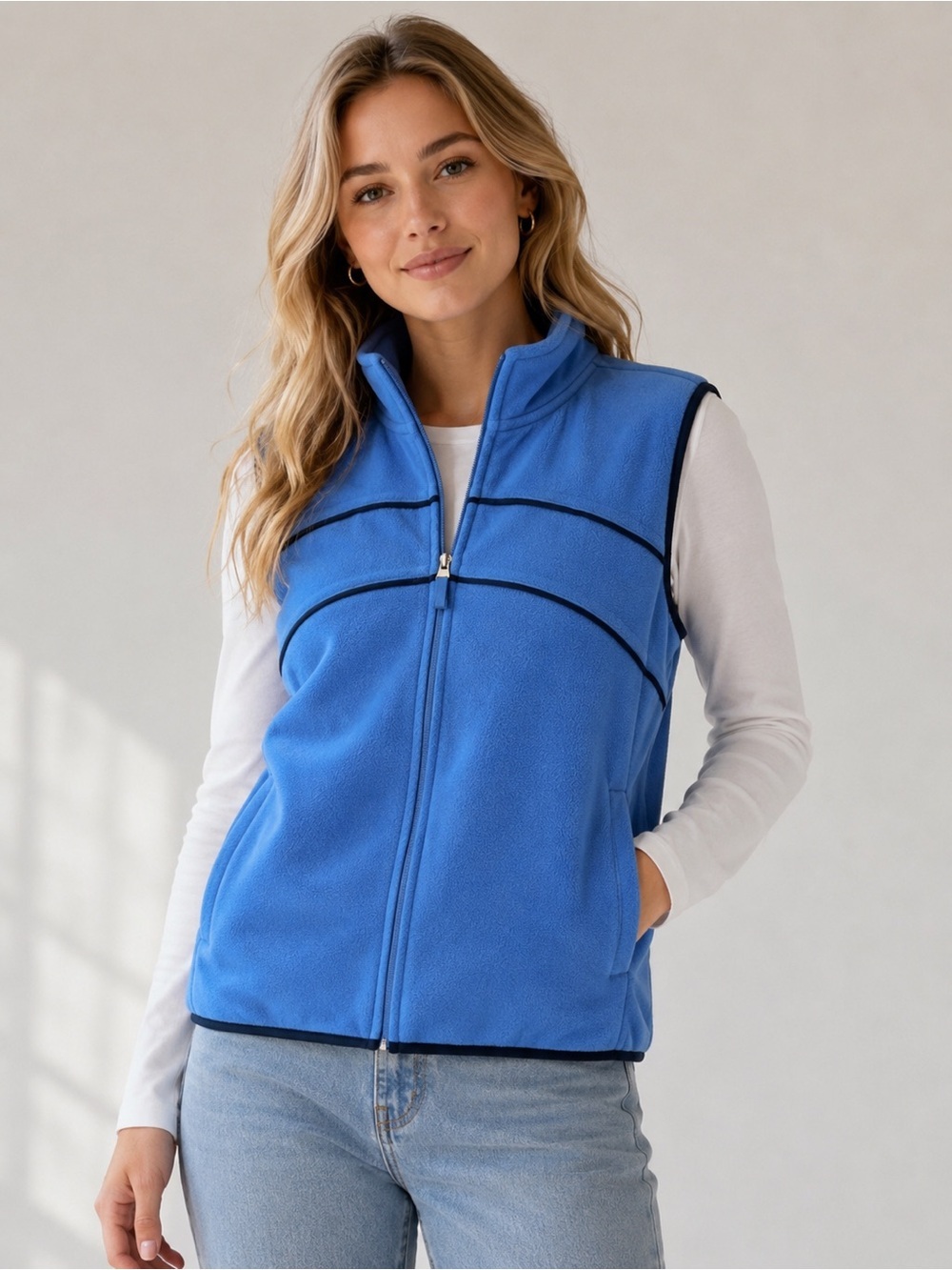 Blue Fleece Vest by St. Aumont